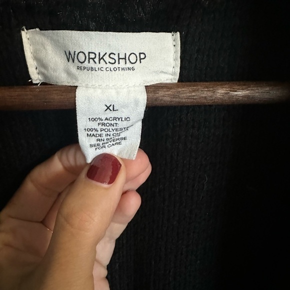 Workshop Republic Vest Faux fur and suede open front sleeveless Cardigan Jacket - Picture 3 of 5